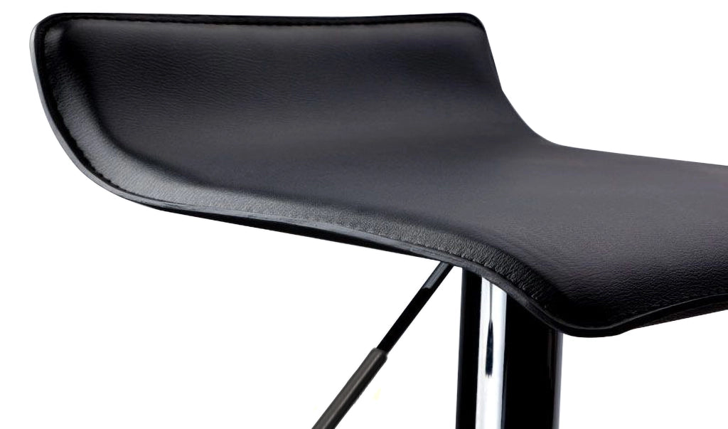 Coppia di 2 Sgabelli da Pub Bar Cucina in Ecopelle Imbottita Modello Graziano Colore Nero
