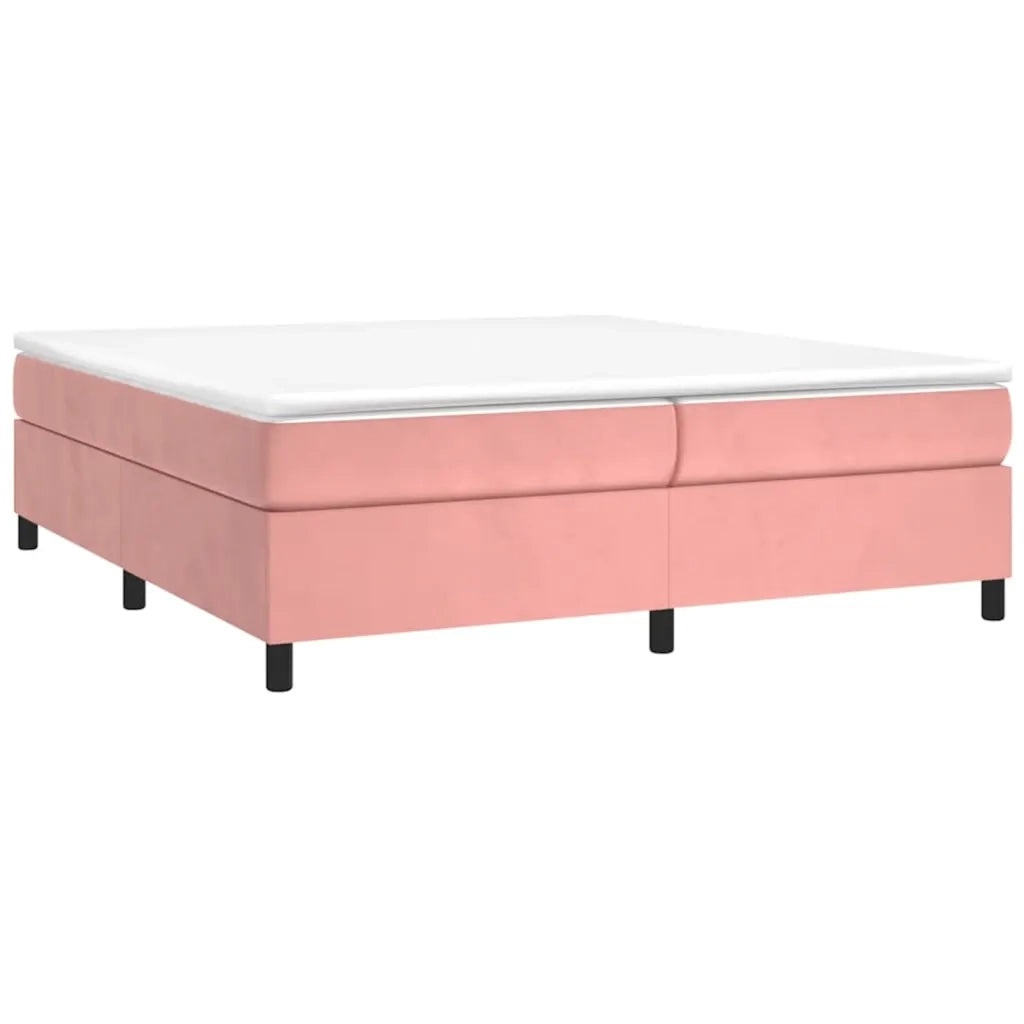 Giroletto a Molle con Materasso Rosa 200x200 cm in Velluto 3144704