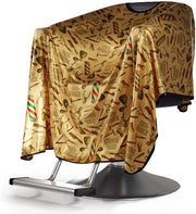 Mantella Professionale per Taglio di Capelli in Oro Satinato Lavabile Regolabile 138 cm x 158 cm.