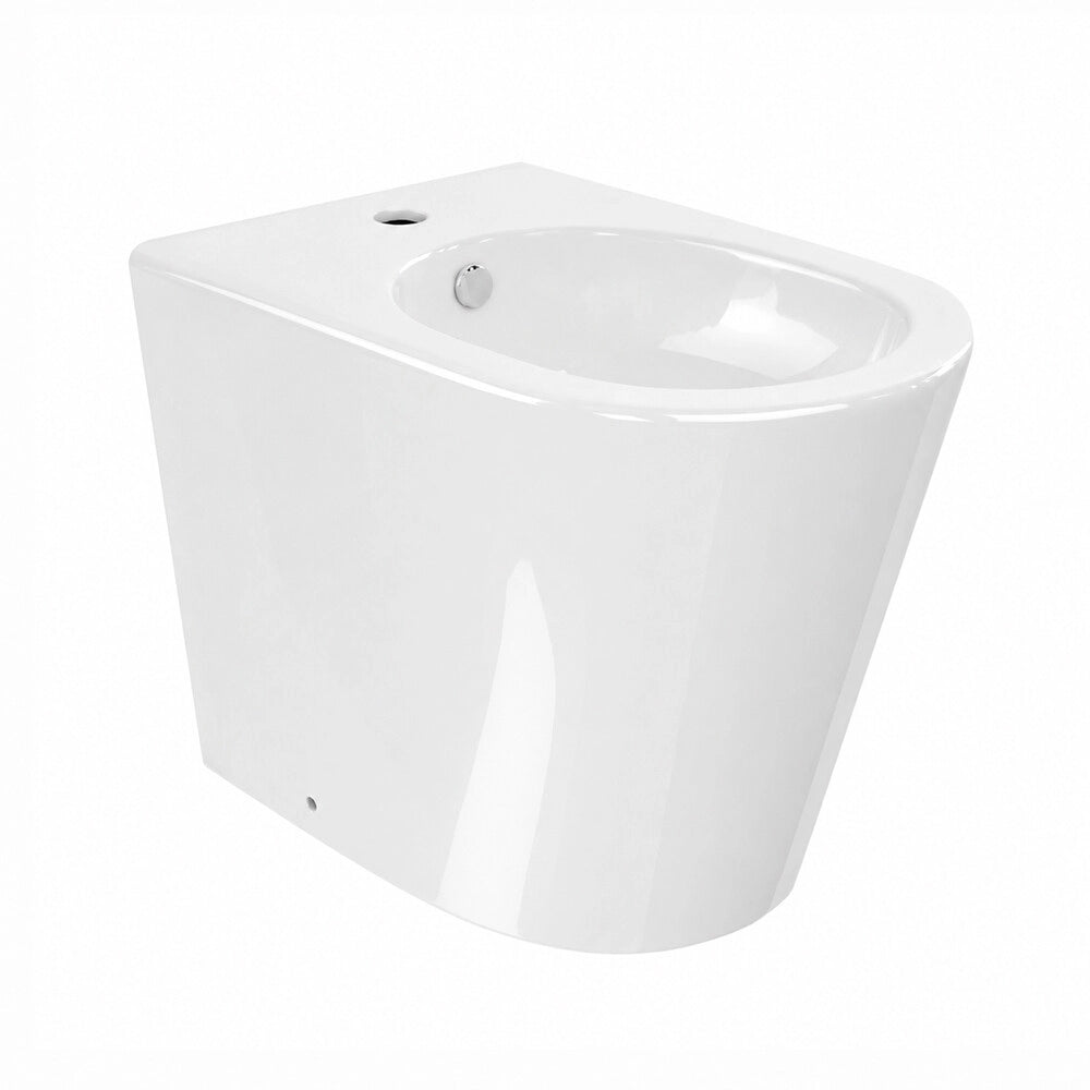 Set sanitari in ceramica bianco lucido filomuro rimless con copriwc Kyoto