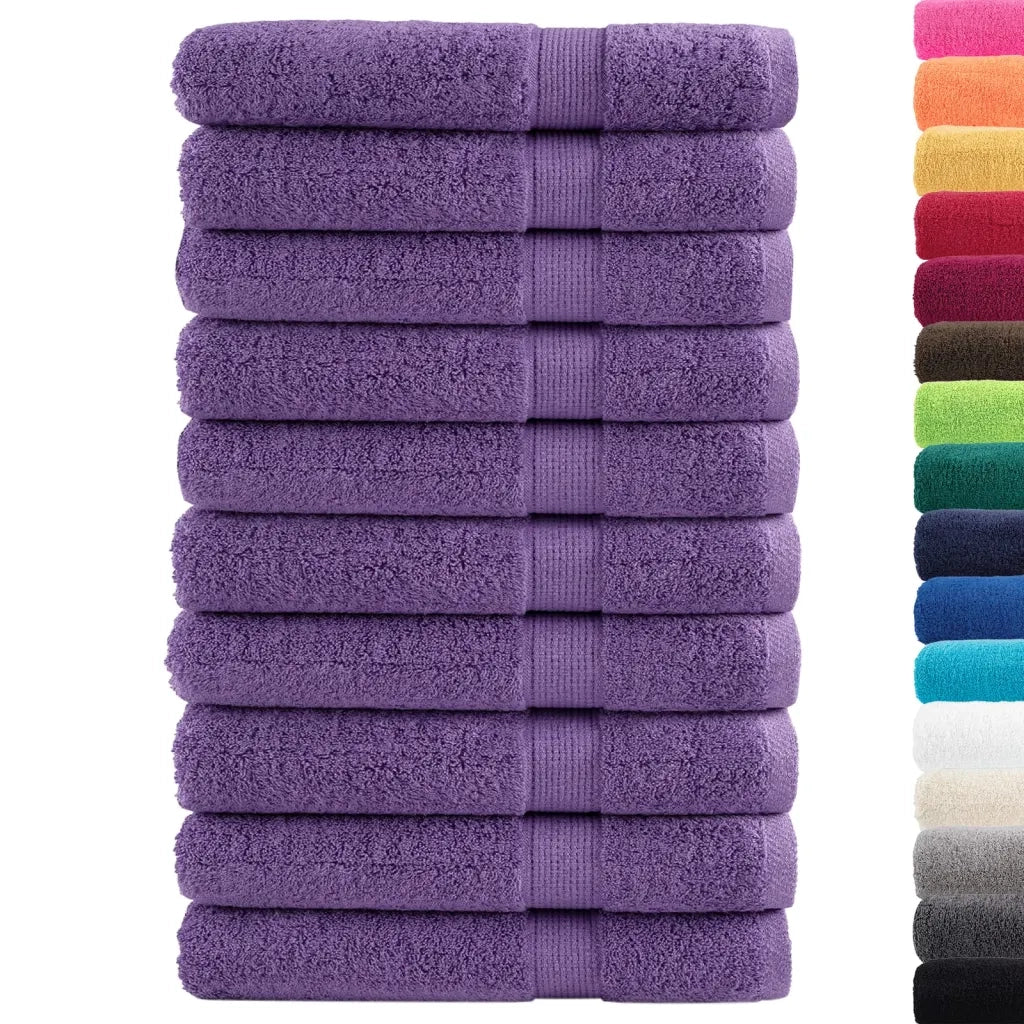 Asciugamani per Sauna SOLUND 10 pz Viola 80x200cm 600 g/mÂ²