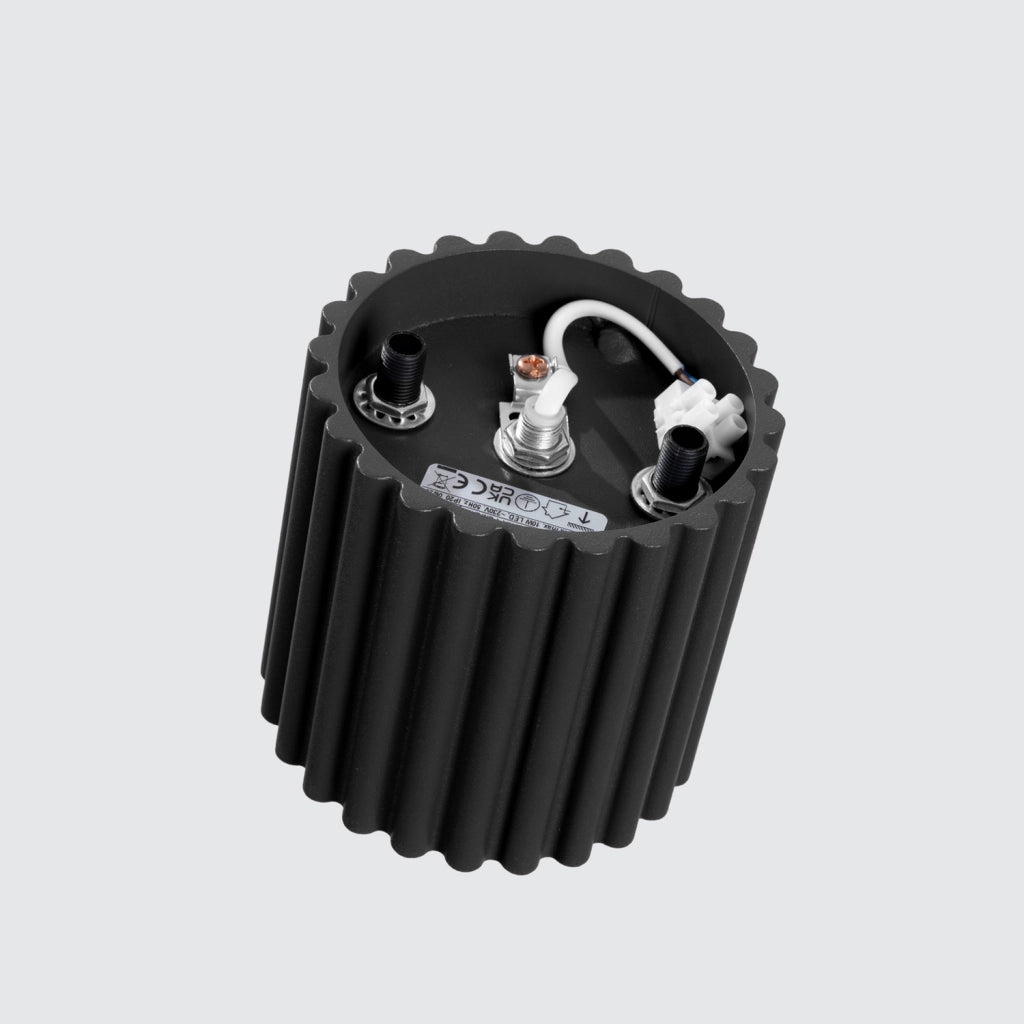 Spot soffitto rigato tondo nero 10cm GU10 VISTAO PureLume