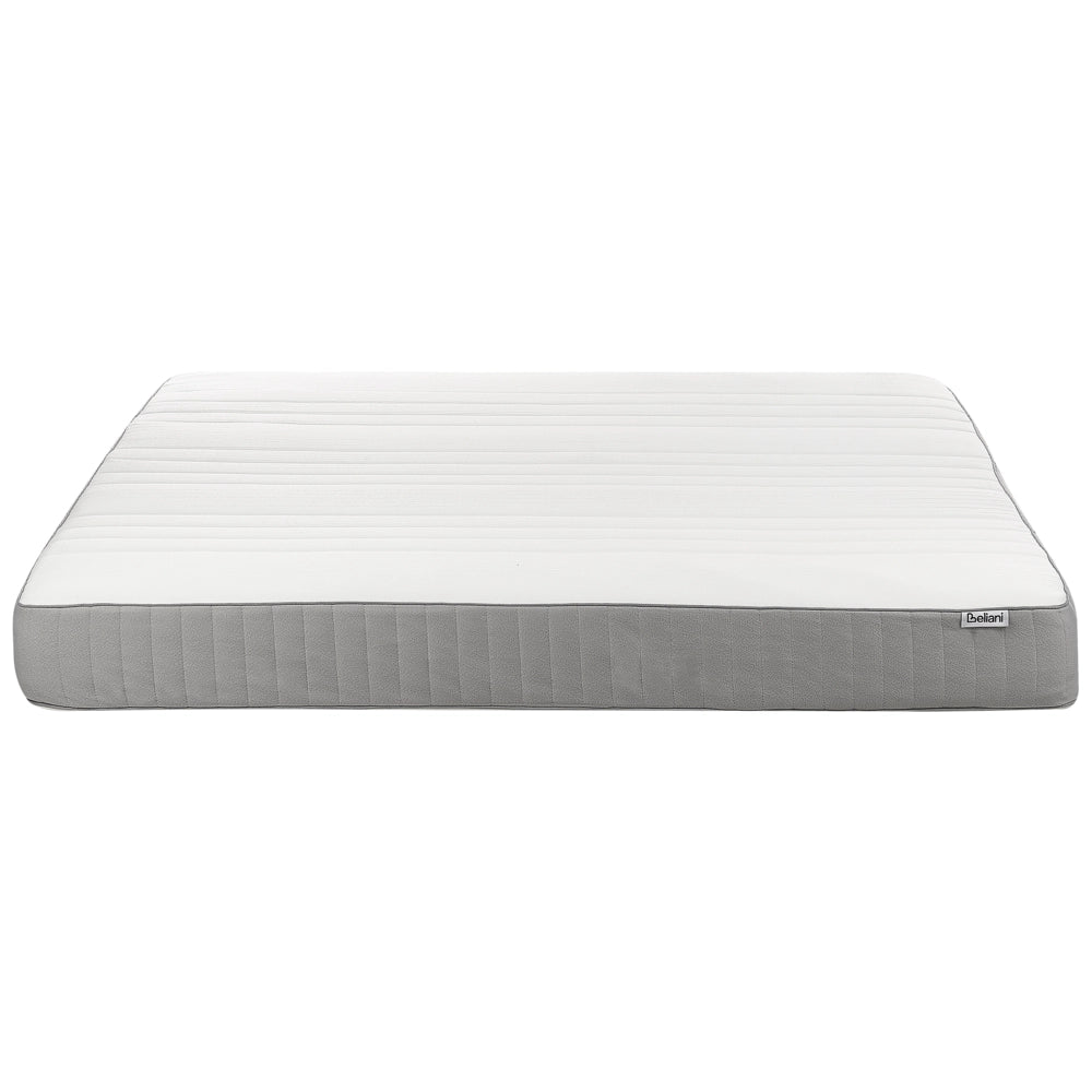 Materasso in schiuma bianco e grigio EU Matrimoniale durezza media con cerniera e copertura in poliestere 180 x 200 cm rimovibile Accessori per la camera da letto
