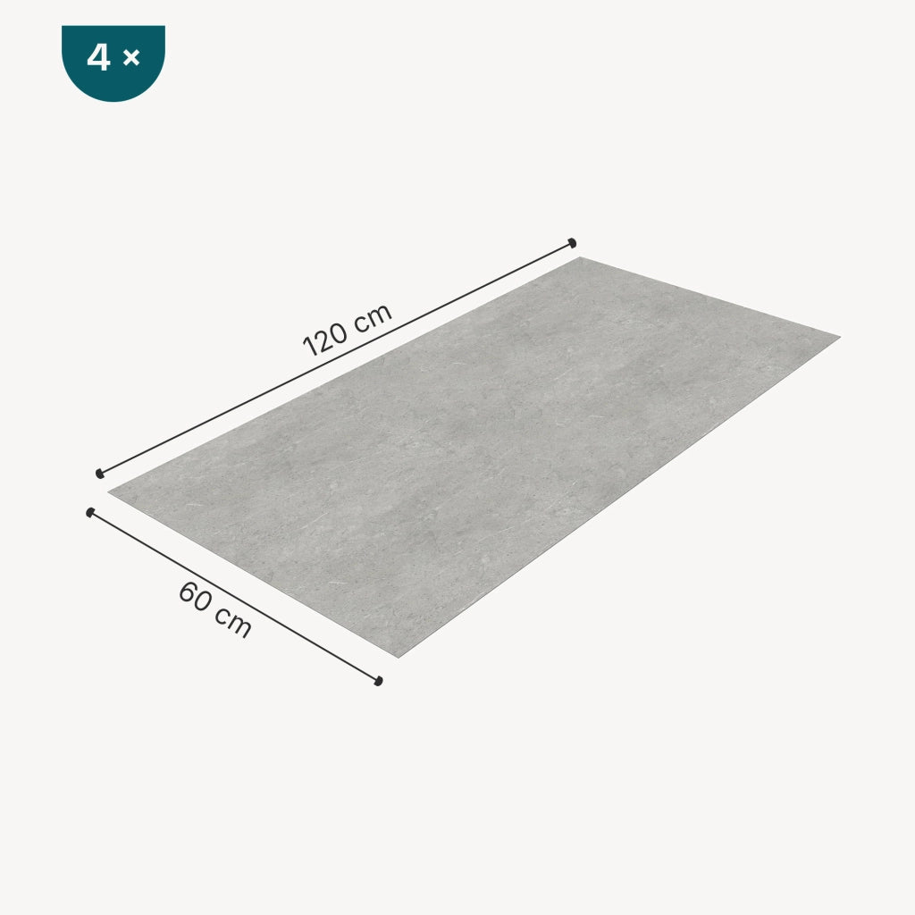 Set Bladel di 4 Pannelli Decorativi in PVC per Parete - Effetto Pietra Concrete Grey [neu.haus]