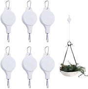 Pacchetto da 6 pezzi di ganci adattabili per appendiabiti e appendi piante - Sistema di rullo telescopico con becco per soffitto, sistema di rullo per balcone, giardino, serre