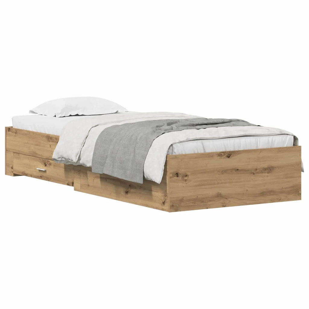 Struttura del letto con cassetto Rovere artigianale 90 x 200 cm 3333988