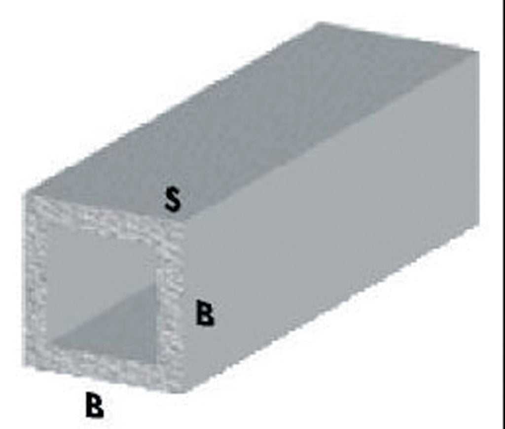 PROFILO ARGENTO H.100 CM TUBO QUADRO 15X15X1 MM**- ARCANSAS- 5,0 pz