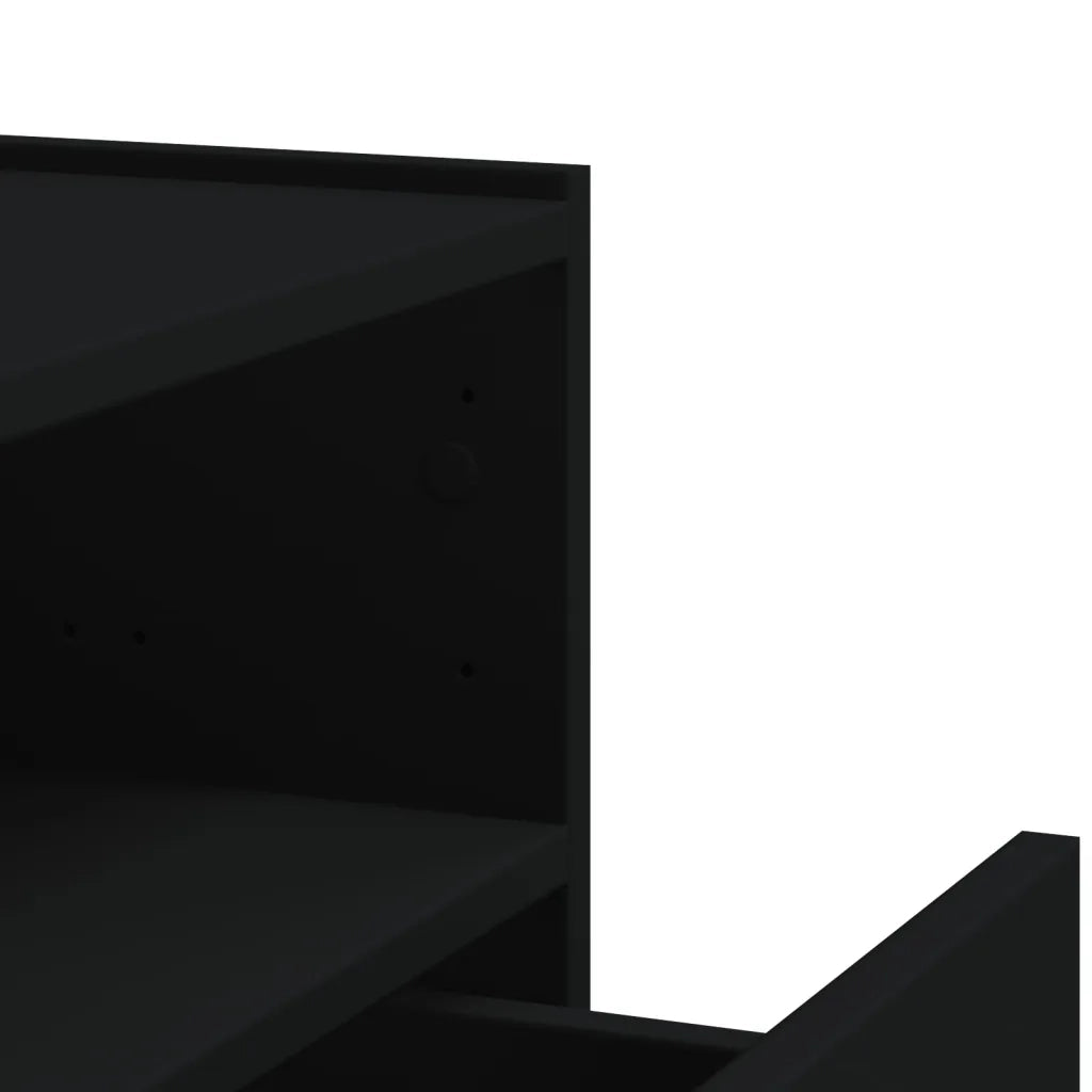 vidaXL Comodini a Muro 2 pz Nero 45x30x35 cm