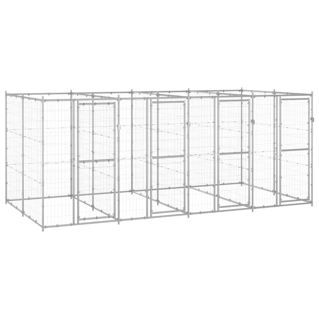 Gabbia per Cani da Esterno in Acciaio Zincato 9,68 mÂ² cod mxl 59973
