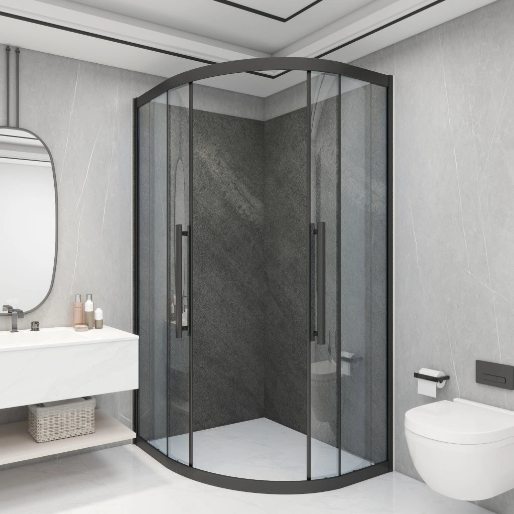 Set Bladel di 4 Pannelli Decorativi in PVC per Parete - Effetto Pietra Grey Stone [neu.haus]
