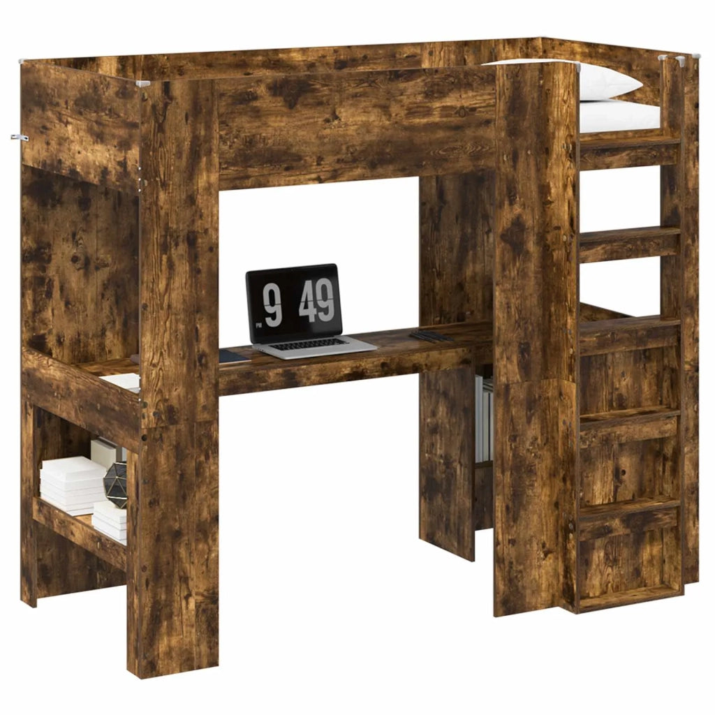Struttura letto a castello con scrivania Rovere fumé 3410447
