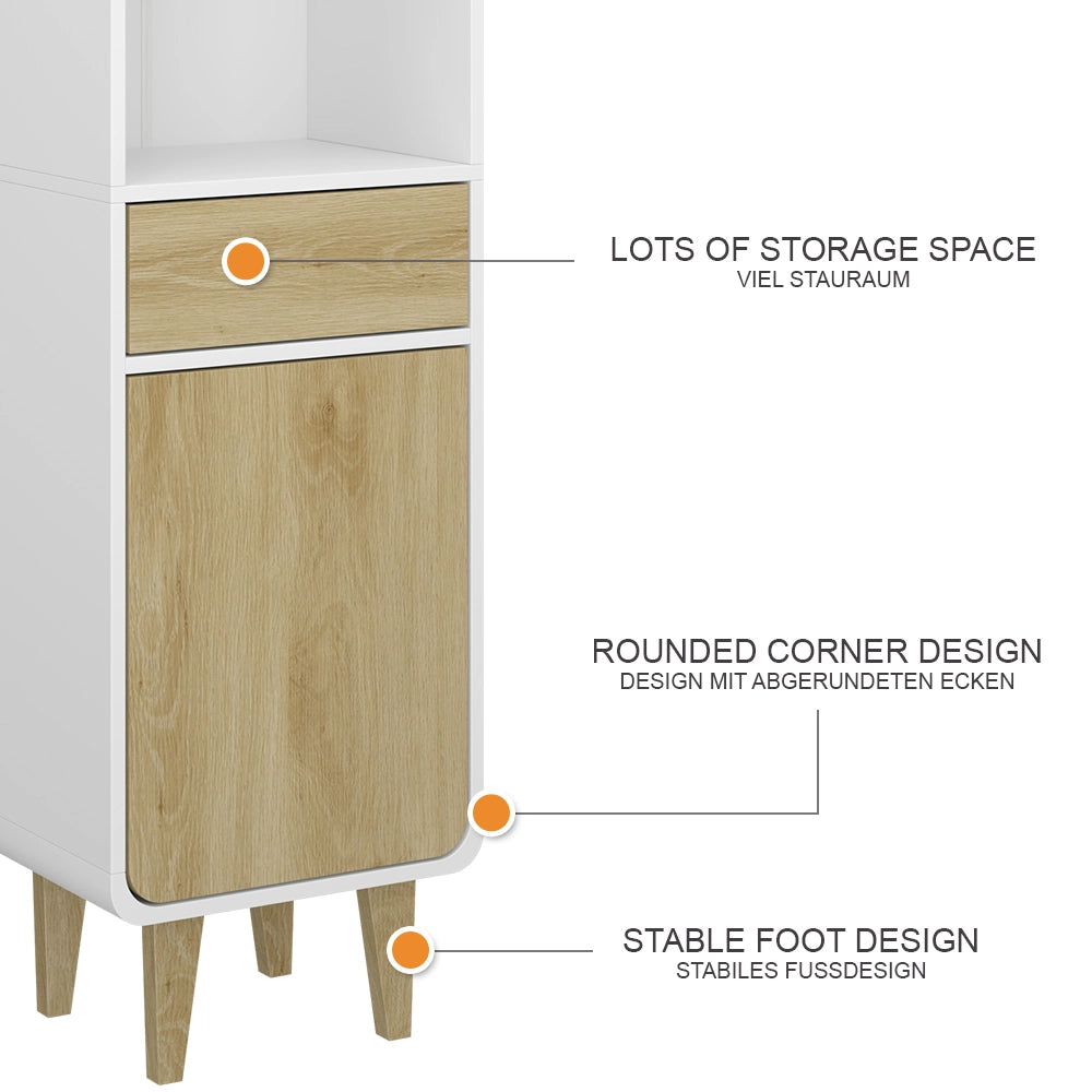 Vicco Mobili da bagno Bianco/quercia 40 x 161 cm