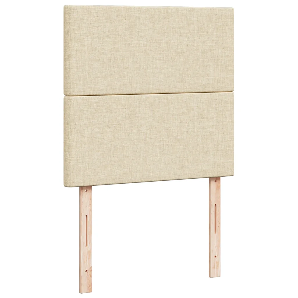 Struttura Letto Pouf con Materasso Crema 80x200 cm in Tessuto 3313883