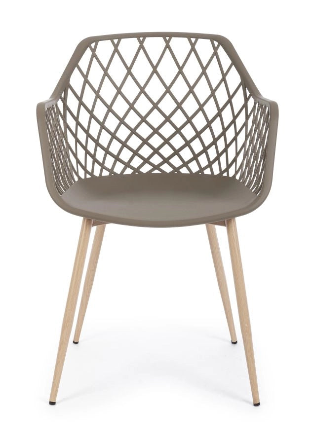 SEDIA TRAFORATA TORTORA OPTIK 58X54X85,5H CM DI BIZZOTTO