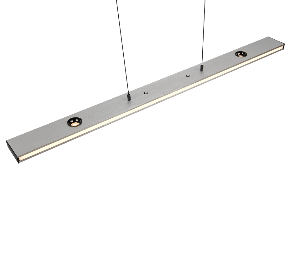 Lampada a sospensione LED bi-emissione, metallo, acciaio, L110 cm, Graham