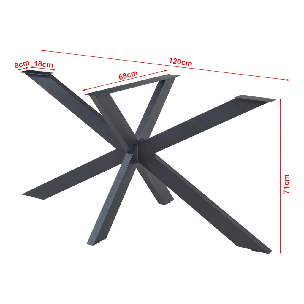 Struttura per tavolo in acciaio 120 x 68 x 71 cm nera 03_0010700