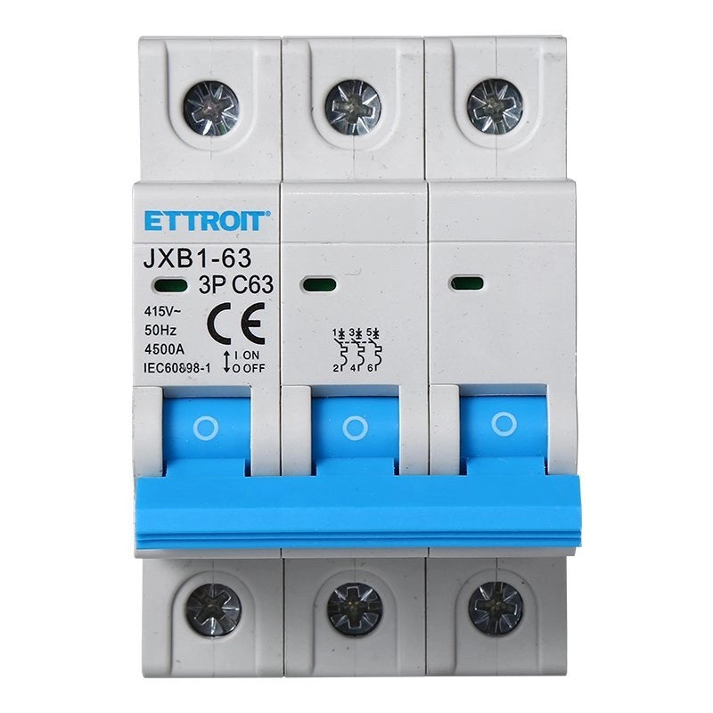 Interruttore Magnetotermico Automatico 3P 63A 6000A 220V 380V Salvavita Stotz Occupa 3 Moduli DIN
