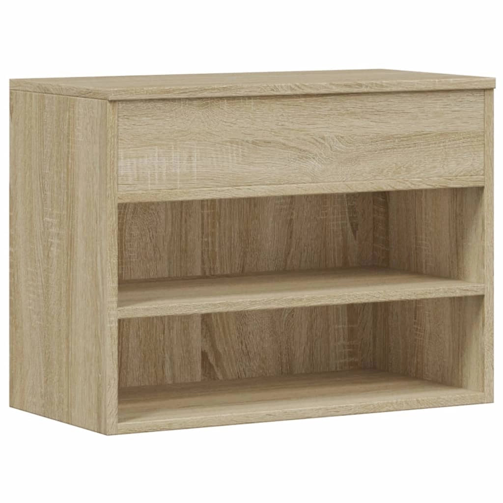 Panca portascarpe mobiletto porta-stivali cassettiera mensola mobile da ingresso rovere Sonoma 60 x 30 x 45 cm legno ingegnerizzato marrone 02_0022945