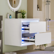 Mobile bagno sospeso 60x46x50 cm con lavabo e luce LED