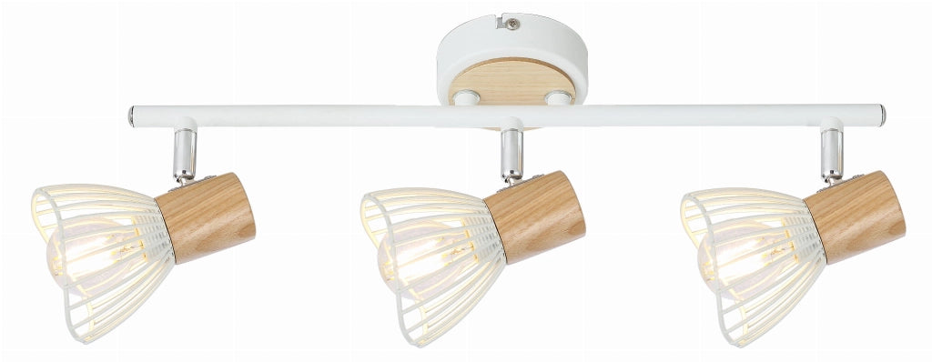 Plafoniera Candellux Chile 3 luci E14 bianco legno