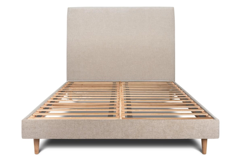 Letto 150x200 cm con testata imbottita - Tessuto Tela opaca