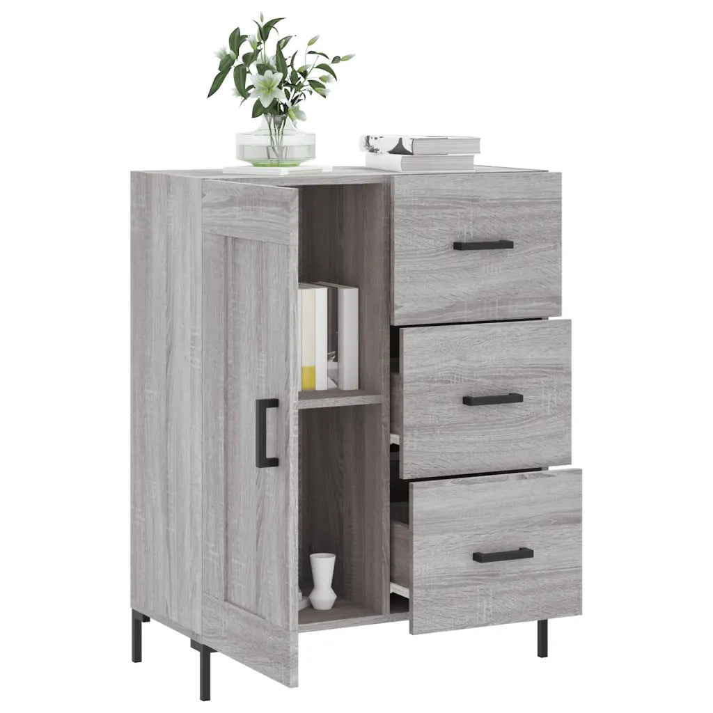 Credenza Grigio Sonoma 69,5x34x90 cm in Legno Multistrato 830266