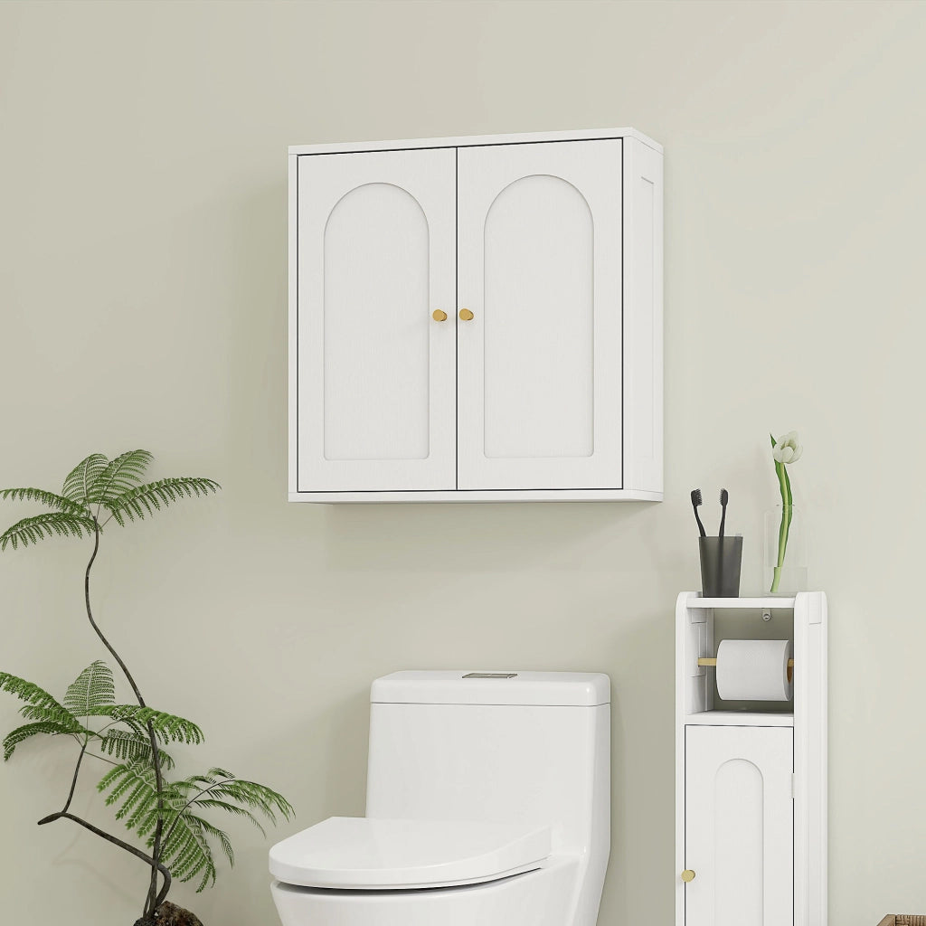 Armadio a muro bagno ¨C zephmum ¨C bianco dorato 60x20x60 cm