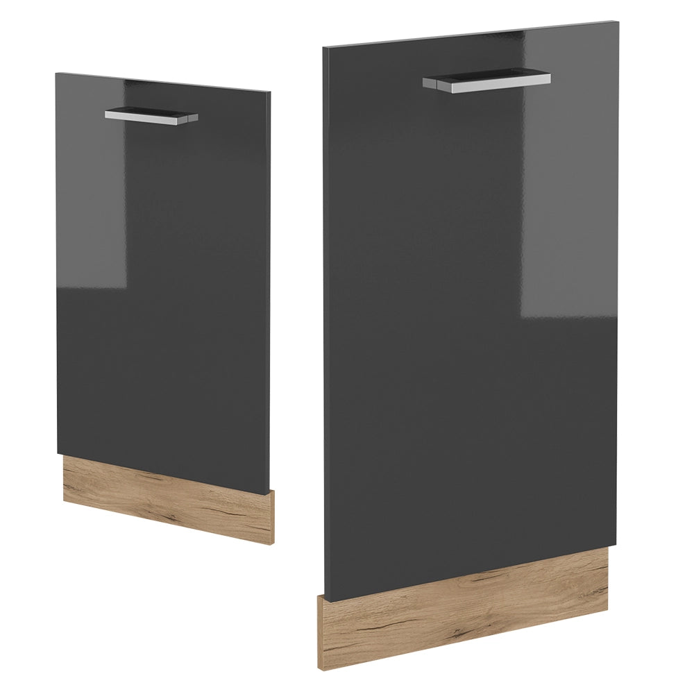 Pannello frontale della lavastoviglie R-Line Antracite lucido/Rovere dorato 45 cm, PL Antracite Vicco