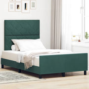 Letto a molle con testiera Verde Scuro 120 x 190 cm Velluto 3344996