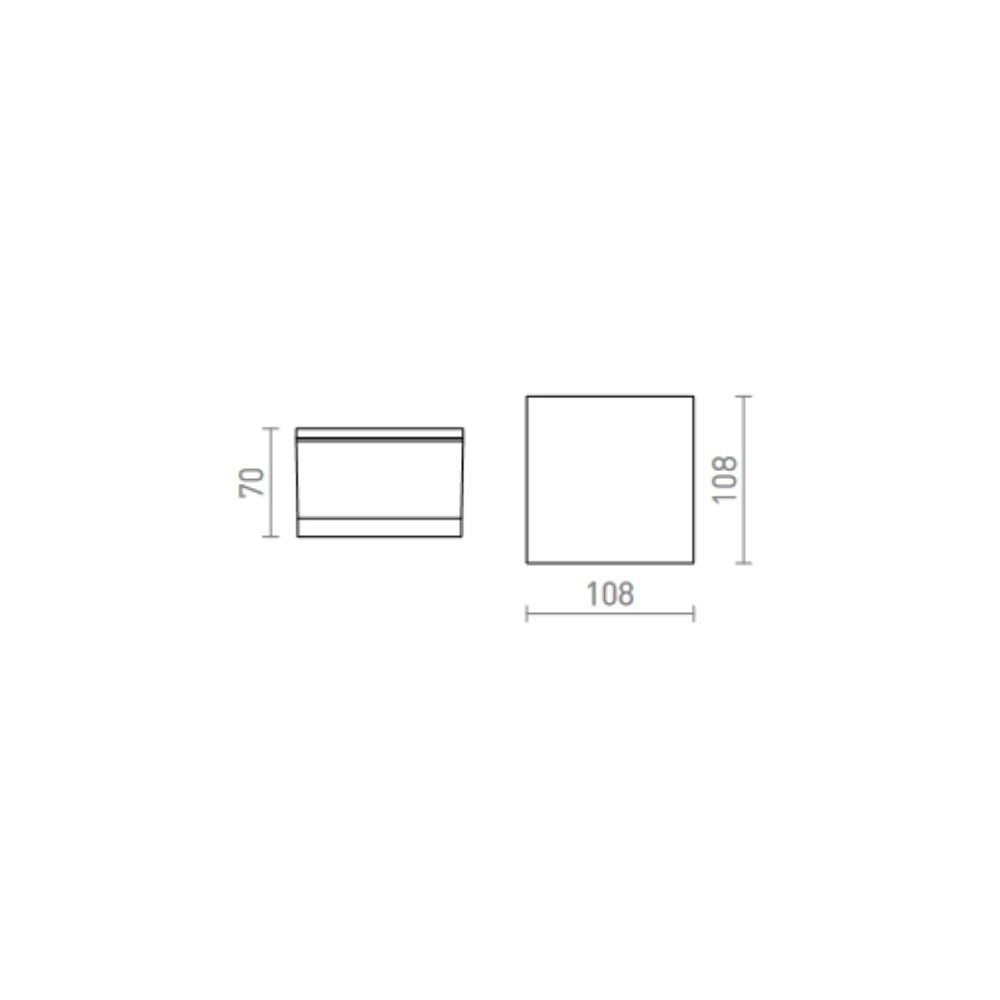Lampada plafoniera ORIN SQ da soffitto grigio antracite acrilico satinato 230V LED 10W IP54  3000K