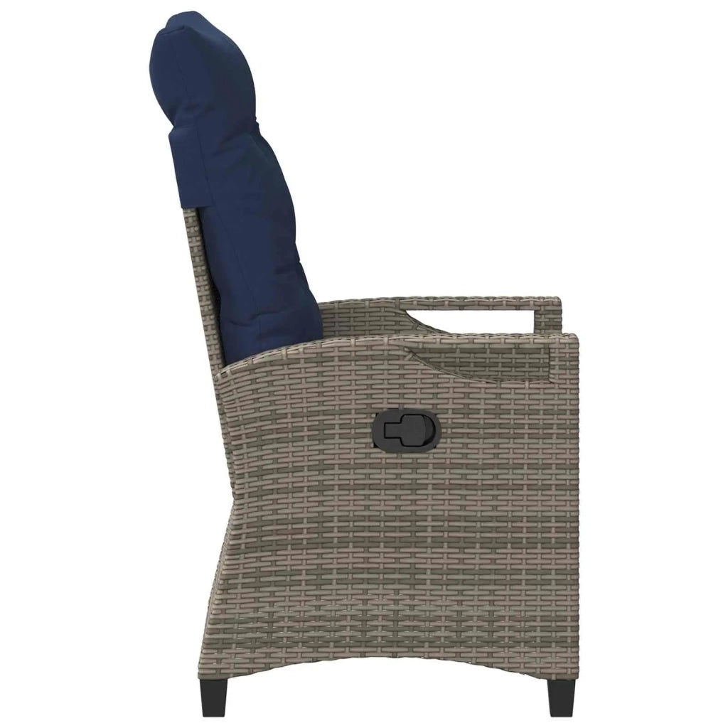 Sedia da Giardino 2 pcs grigio e blu navy 56 x 60 x 112 cm