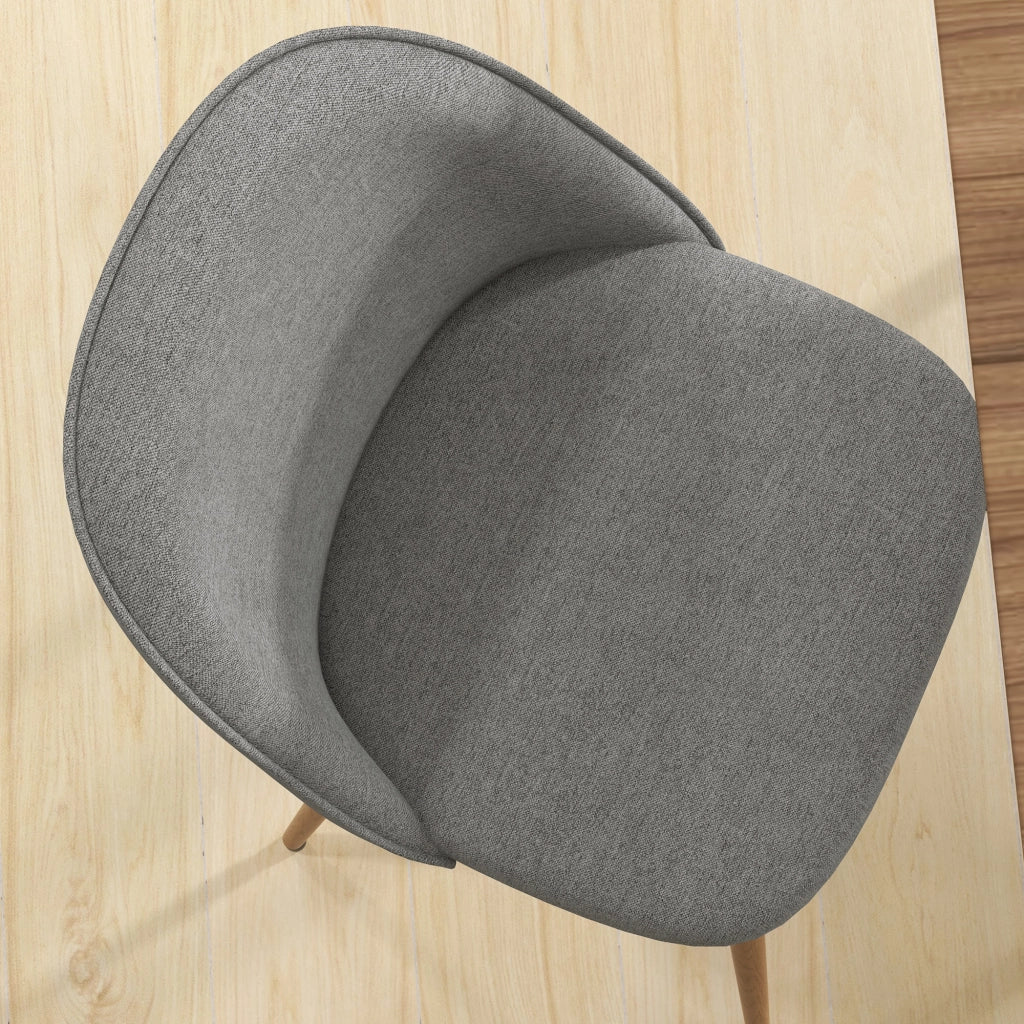 Set 2 Sedie da Pranzo Imbottite in Tessuto con Gambe in Metallo ¨C Zephmum ¨C Grigio 50x52x83 cm