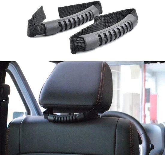 Supporto Auto - Set da 2 - Manubrio di Sicurezza - Antiscivolo - Cintura Spessa - Cordoncino in Nylon Duraturo