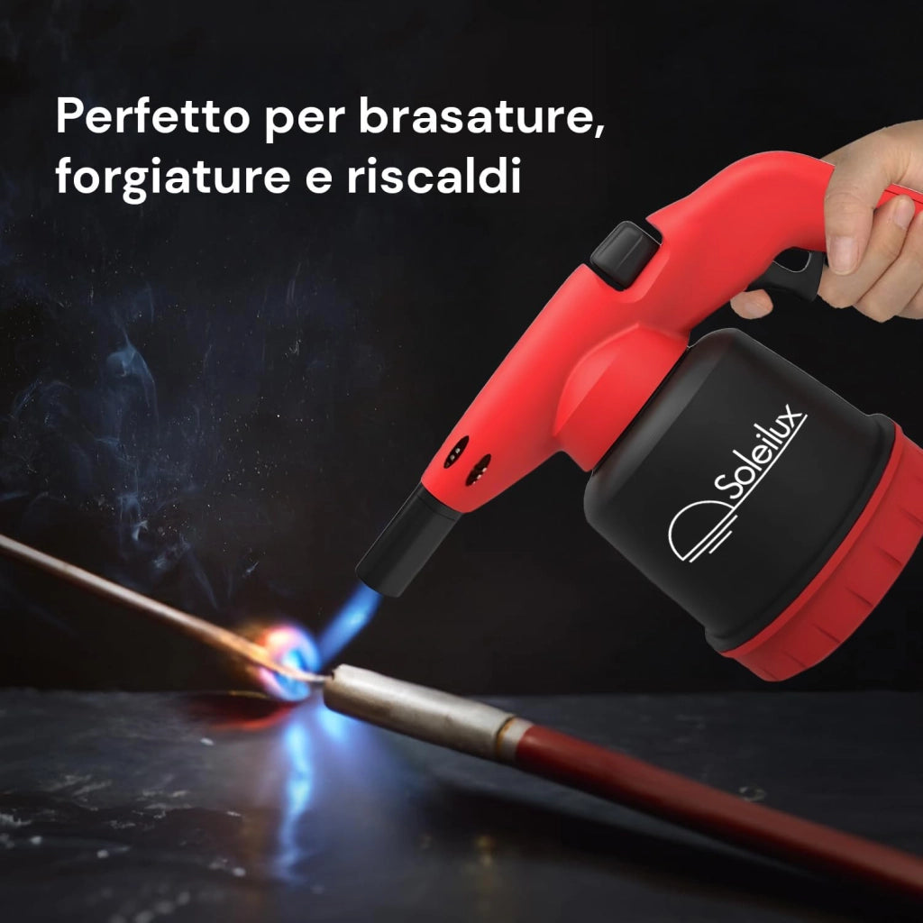 Lampada Saldatore Per Saldare Con accensione Piezo Cannello Accendi Fuoco + 2 Bombole Gas Butano