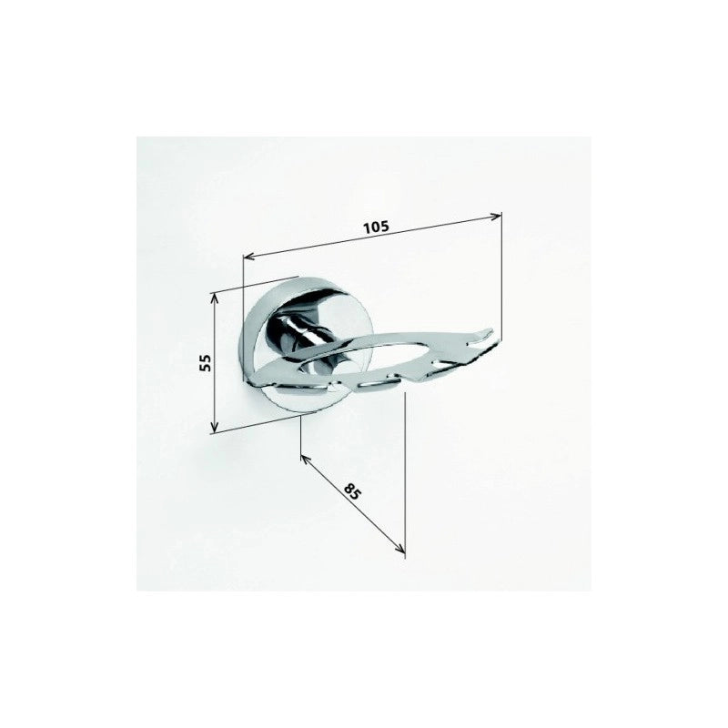 Portaspazzolino OMEGA in ottone cromato 10,5x5,5x8,5cm