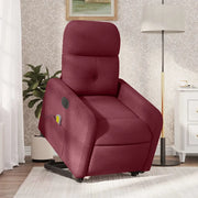 Poltrona Alzapersona Massaggiante Elettrica Rosso Vino Tessutocod mxl 116793