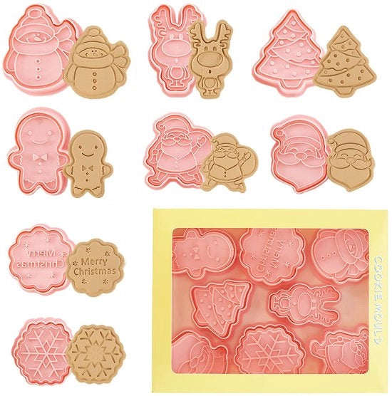Set di stampi a forma di biscotto per Natale, 8 pezzi, per biscotti, decorazione torte, accessori da cucina