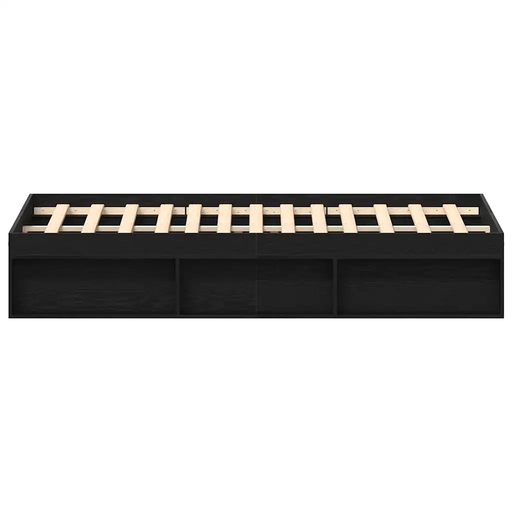 Giroletto senza Materasso-Struttura Letto Rovere Nero 200x200 cm Truciolato 688549