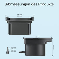 CWF-400 Cascata laghetto con sistema filtrante integrato, 14000 l/h, vasca con larghezza di uscita 400 mm, per giochi d'acqua da giardino