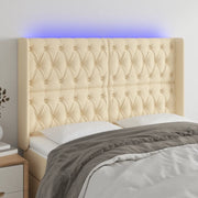 Testiera a LED-Testata con LED Crema 147x16x118/128 cm in Tessuto 383677