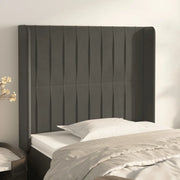 Testiera ad Orecchio-Testata con Orecchie GrigioScuro 103x16x118/128cm in Velluto 690633