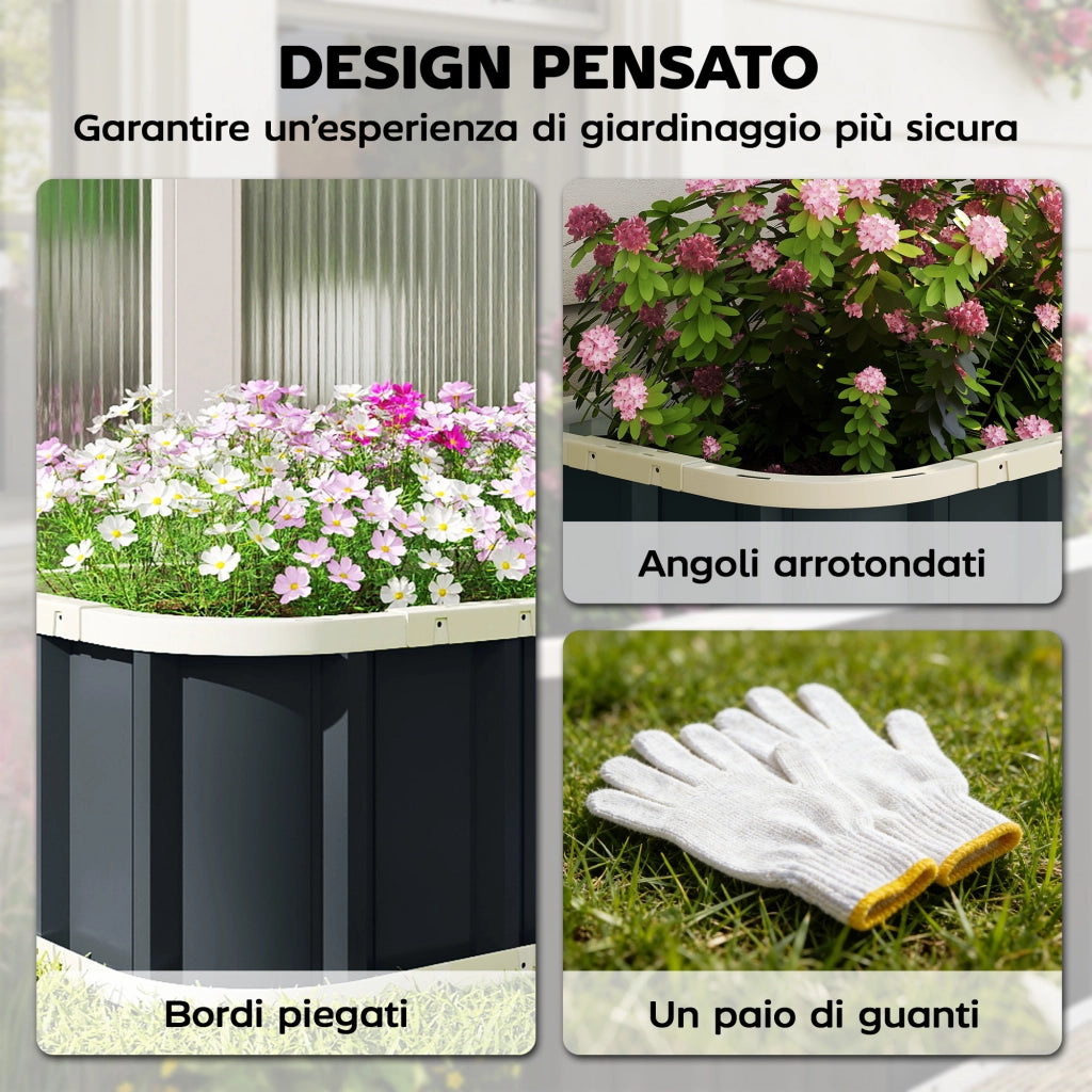 Letto Orto Rialzato ¨C zephmum ¨C Grigio Scuro Acciaio 136x52x31