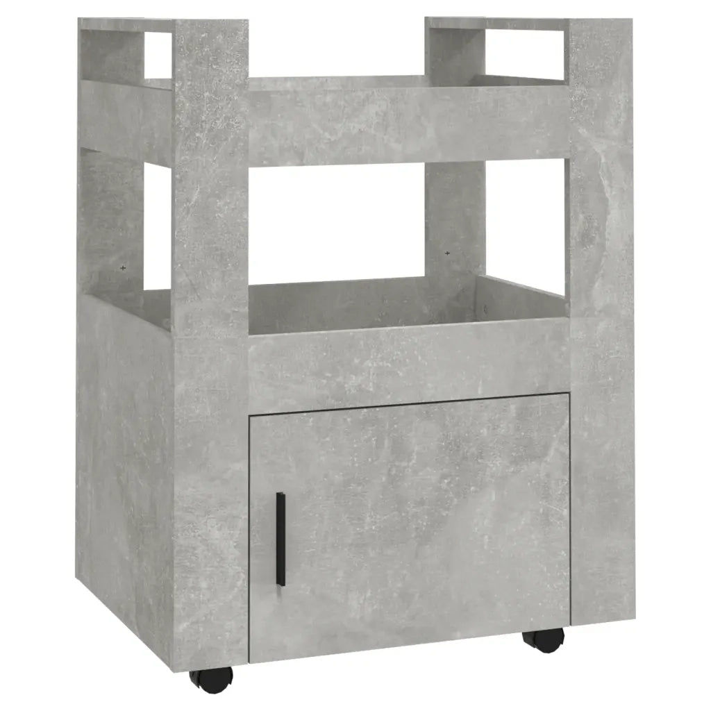Carrello da Cucina-Scaffale per Cucina Grigio cemento 60x45x80 cm Legno Multistrato 117879