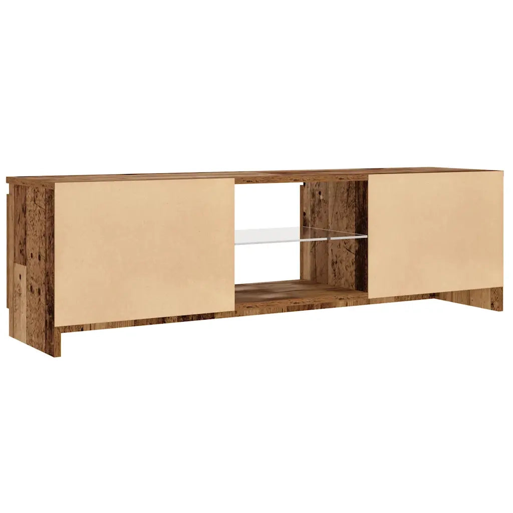 Mobile Porta TV con LED Legno Antico 120x30x36 cm Multistrato 856347