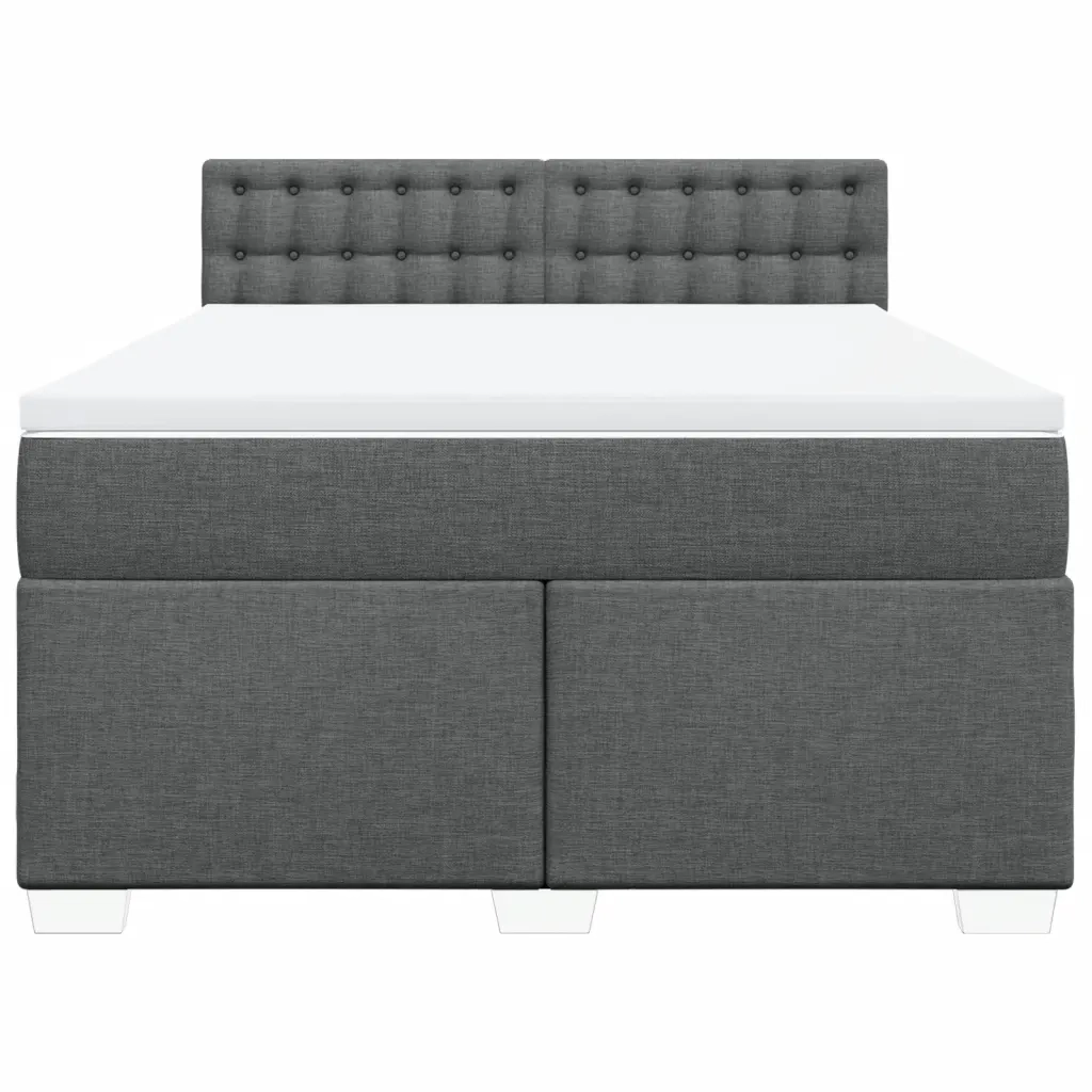Giroletto a Molle con Materasso Grigio Scuro 160x200 cm Tessuto