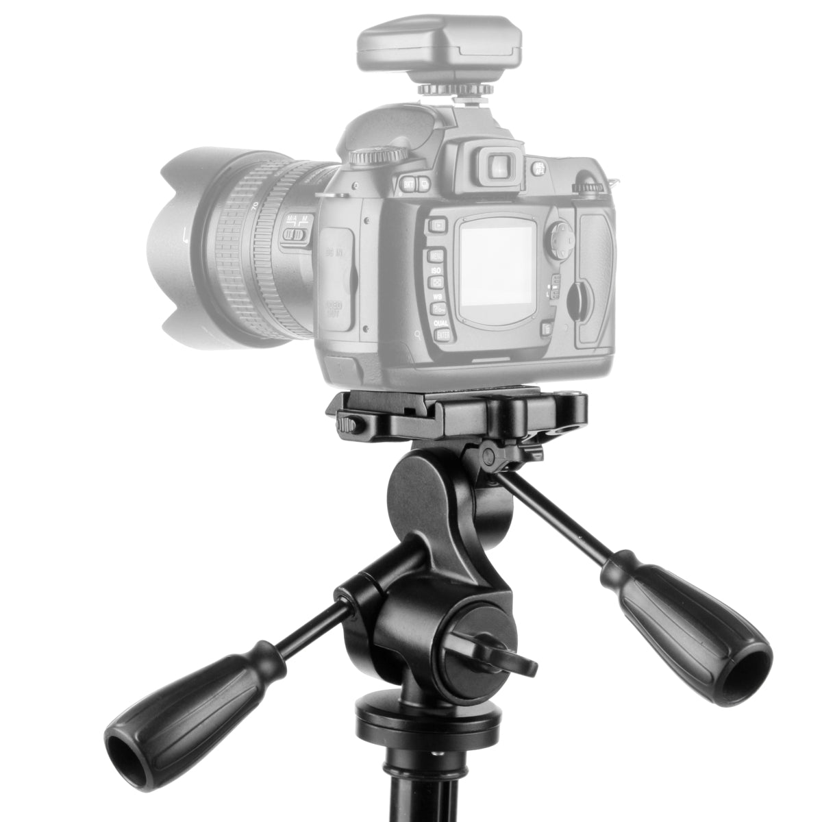 WAL-6702 Pro Treppiede con testa panoramica FT-6653H - Treppiede molto stabile, capacità di carico 12 kg, testa panoramica a 3 vie di alta qualità, girevole su 3 assi