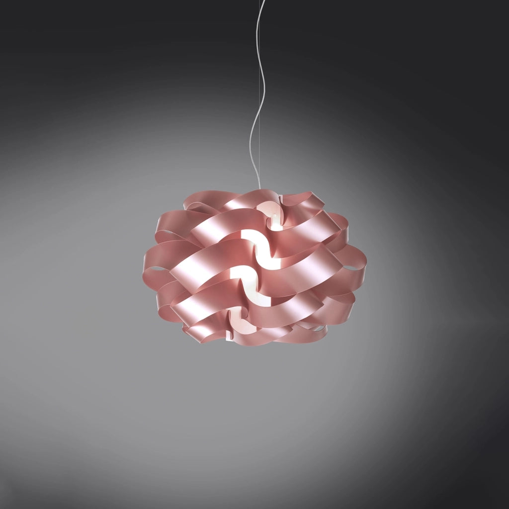 Lampadario Moderno Cloud Polilux ® Pink Metal E Metallo Cromo 3 Luci E27