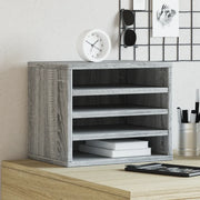 vidaXL Organizer Scrivania Grigio Sonoma 36x26x29,5 Legno Multistrato