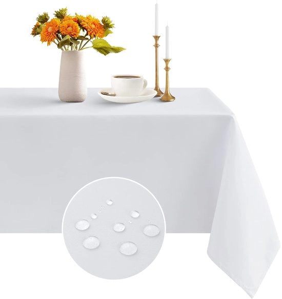 Tappeto da tavolo per Natale 100x100 cm bianco quadrato lavabile e impermeabile per tavolo da angolo, cucina, comodino, consolle, balcone, terrazza, tavolo da gioco per bambini e tavolo da gioco