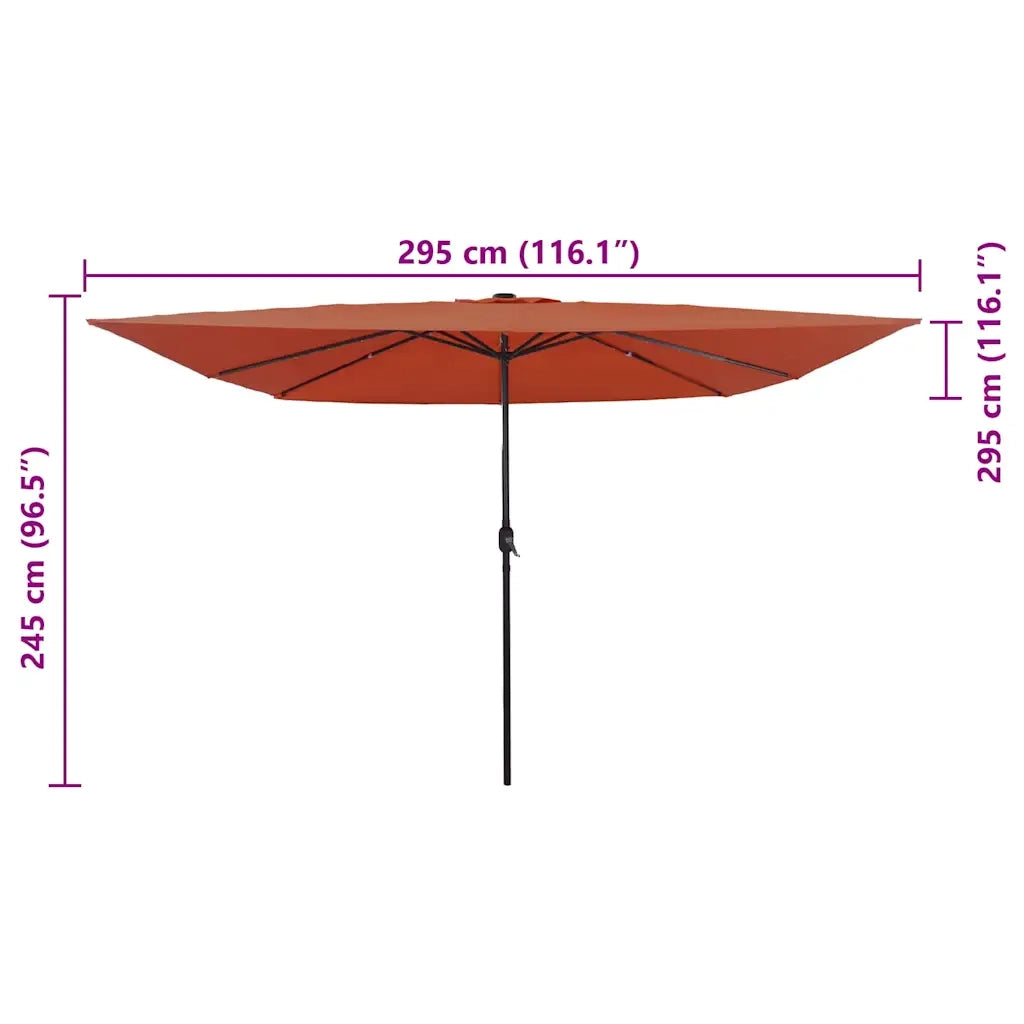 Ombrello da giardino Terracotta 295 x 295 x 245 cm 42003665